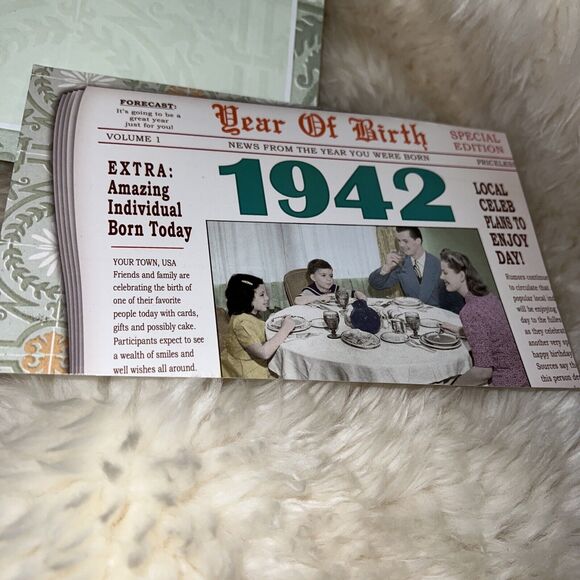 1942 Year Of Birth Happy Birthday Greeting Card By Leanin’ Tree With Envelope - Picture 2 of 5